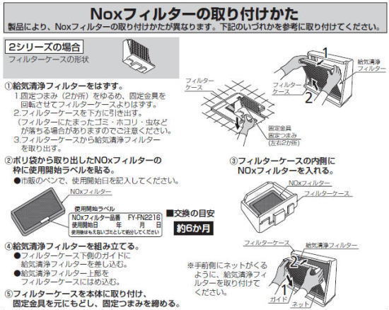 パナソニック  換気扇 気調システム関連部材 NOXフィルター FY-FN221